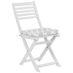 Beliani Bistro Set With Cushions Folding Fiji Acacia Wood White - thumbnail 4