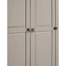 Wardrobe Grey 2 Door Arch Top Solid Wood Mexican Pine Wooden Double Robe - thumbnail 3