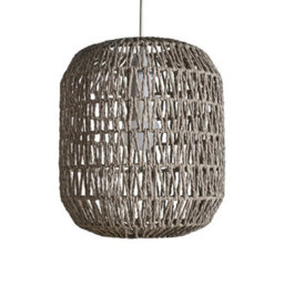 Valuelights Cabral Modern Grey Woven Rope Ceiling Pendant Drum Light Shade - Includes 10W Led Gls Bulb 3000K Warm White