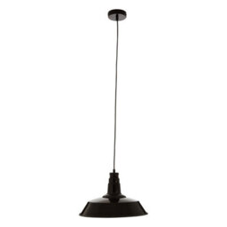 Orsina Matte Black Pendant Light, Deep Bowl Metal Hanging Lamp, Ceiling Mounted Pendant Light With Slim Cable - thumbnail 2