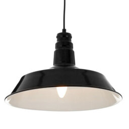 Orsina Matte Black Pendant Light, Deep Bowl Metal Hanging Lamp, Ceiling Mounted Pendant Light With Slim Cable - thumbnail 3