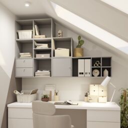 GoodHome Konnect Grey 3 Shelf Cube Bookcase, (H)1038mm (W)354mm - thumbnail 5