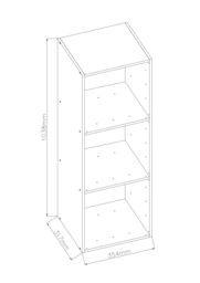 GoodHome Konnect Grey 3 Shelf Cube Bookcase, (H)1038mm (W)354mm - thumbnail 3