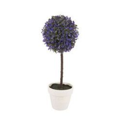 Urbn-Living Urbnliving 27Cm Height Decorative Artificial Outdoor Ball Lavender Plant Tree Pot Colour Medium - thumbnail 2
