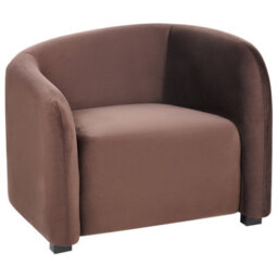 Beliani Elegant Velvet Living Room Set Dark Brown Sofa And Armchairs Curved - L205 X D90 X H75Cm - thumbnail 6