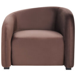 Beliani Elegant Velvet Living Room Set Dark Brown Sofa And Armchairs Curved - L205 X D90 X H75Cm - thumbnail 7
