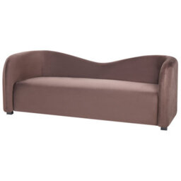 Beliani Elegant Velvet Living Room Set Dark Brown Sofa And Armchairs Curved - L205 X D90 X H75Cm - thumbnail 4