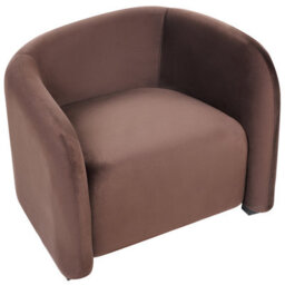 Beliani Elegant Velvet Living Room Set Dark Brown Sofa And Armchairs Curved - L205 X D90 X H75Cm - thumbnail 8