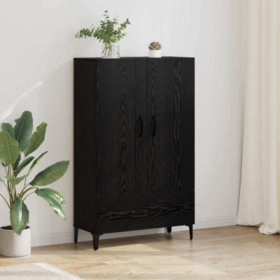 Walplus Highboard Black Oak 70 X 31 X 115 Cm Engineered Wood And Iron - image 1