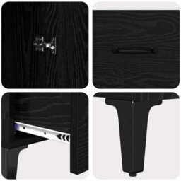 Walplus Highboard Black Oak 70 X 31 X 115 Cm Engineered Wood And Iron - thumbnail 9