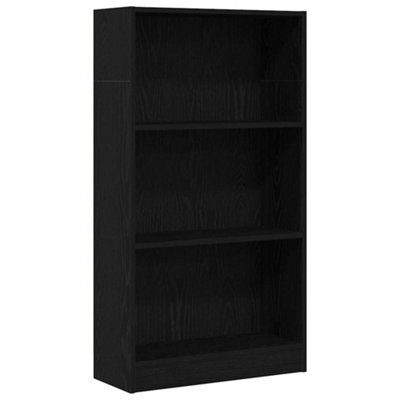 Berkfield Durable Bookcase Black Oak 60X24X109 Cm Engineered Wood
