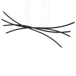 Wyld And Coco Lumicraft Pendant Lamp Black Iron, Integrated 4-Led Wavy Design, Adjustable Height (W160 X D17 X H160Cm) - thumbnail 4