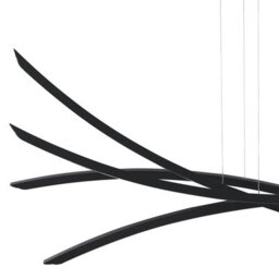 Wyld And Coco Lumicraft Pendant Lamp Black Iron, Integrated 4-Led Wavy Design, Adjustable Height (W160 X D17 X H160Cm) - thumbnail 6