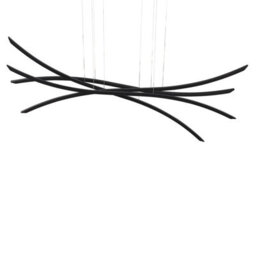 Wyld And Coco Lumicraft Pendant Lamp Black Iron, Integrated 4-Led Wavy Design, Adjustable Height (W160 X D17 X H160Cm) - thumbnail 5