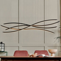 Wyld And Coco Lumicraft Pendant Lamp Black Iron, Integrated 4-Led Wavy Design, Adjustable Height (W160 X D17 X H160Cm) - thumbnail 2