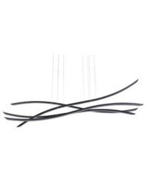 Wyld And Coco Lumicraft Pendant Lamp Black Iron, Integrated 4-Led Wavy Design, Adjustable Height (W160 X D17 X H160Cm) - thumbnail 1