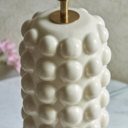 Loops Elegant White Crackle Table Lamp Base With Aged Brass Accent For Modern Interiors - thumbnail 3
