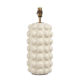 Loops Elegant White Crackle Table Lamp Base With Aged Brass Accent For Modern Interiors