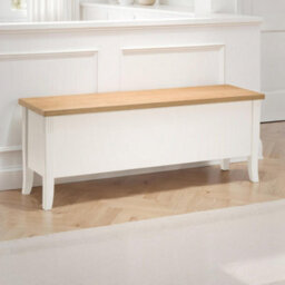 Oakham Premium Westford Storage Bench In Ivory And Oak - thumbnail 4