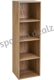 Spot On Dealz 4 Cube Storage Unit Bookcase Wooden Storage Cabinets Book Shelf Shelves Display Furniture Indoor Living Room Décor Oak - thumbnail 3