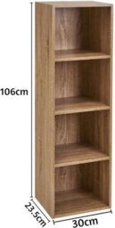 Spot On Dealz 4 Cube Storage Unit Bookcase Wooden Storage Cabinets Book Shelf Shelves Display Furniture Indoor Living Room Décor Oak - thumbnail 2