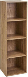 Spot On Dealz 4 Cube Storage Unit Bookcase Wooden Storage Cabinets Book Shelf Shelves Display Furniture Indoor Living Room Décor Oak