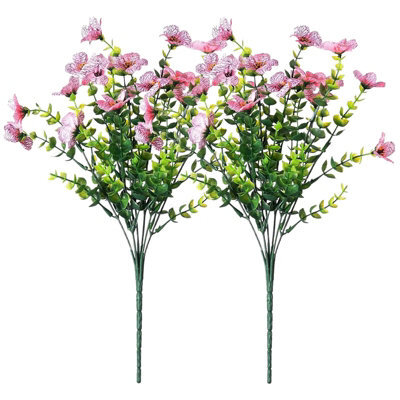 2 Pack 2 - Piece Bundle Of Artificial Flowers, Uv - Resistant Outdoor Plastic Greenery Plants For Indoor And Outdoor Use - image 1