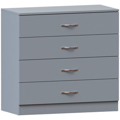 Lassic Vida Designs Riano 4 Piece Bedroom Set (3 Drawer Bedside Chest, 4 Drawer Chest, 2 Door Wardrobe) Grey (5) - image 1