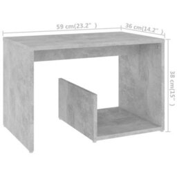 Vidaxl Side Table Concrete Grey 59X36X38 Cm Engineered Wood Side Tables - thumbnail 6