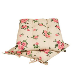 Dibor Set Of 2 Vintage Rose Green Summer Outdoor Garden Chair Seat Pad Cushions - thumbnail 2