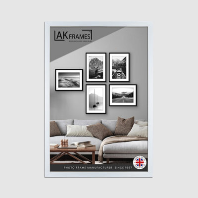 "AK Frames Sleek 23X17"" Silver Thin Modern Picture Frame - Slim And Design For Posters, Prints And Photos - Elegant Wall Frame Decor" - image 1