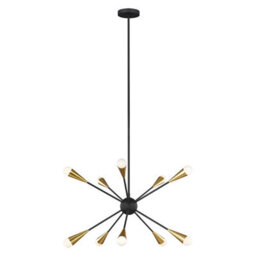 Luminosa Lighting Elstead Jax 10 Light Chandelier, Midnight Black, G9 - thumbnail 1