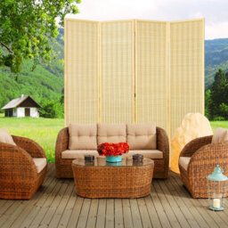 Costway 4 Panel Room Divider Portable Folding Partition Screen Standing Privacy Divider - thumbnail 5