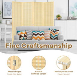 Costway 4 Panel Room Divider Portable Folding Partition Screen Standing Privacy Divider - thumbnail 6