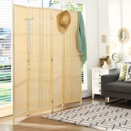Costway 4 Panel Room Divider Portable Folding Partition Screen Standing Privacy Divider - thumbnail 1