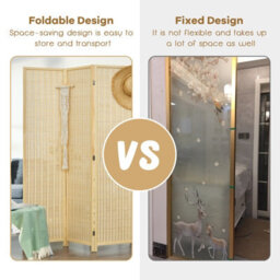 Costway 4 Panel Room Divider Portable Folding Partition Screen Standing Privacy Divider - thumbnail 7