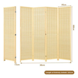 Costway 4 Panel Room Divider Portable Folding Partition Screen Standing Privacy Divider - thumbnail 2