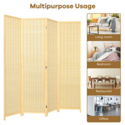 Costway 4 Panel Room Divider Portable Folding Partition Screen Standing Privacy Divider - thumbnail 9