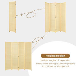 Costway 4 Panel Room Divider Portable Folding Partition Screen Standing Privacy Divider - thumbnail 8