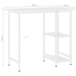 Walplus Computer Desk White 80X40X72 Cm Mdf And Metal - thumbnail 7