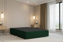 "Nexus Kyoto Emerald Plush Divan Bed Base No Drawers With 54"" Floor Standing Headboard 2'6 Small Single" - thumbnail 4