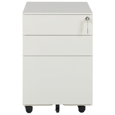 Wyld And Coco 3-Drawer Off-White Steel Storage Cabinet With Key Lock And Castors, 39 X 50 X 60 Cm - image 1
