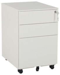 Wyld And Coco 3-Drawer Off-White Steel Storage Cabinet With Key Lock And Castors, 39 X 50 X 60 Cm - thumbnail 3