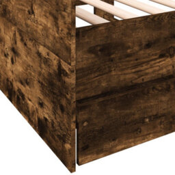 Berkfield Daybed With Drawers Without Mattress Smoked Oak 75X190 Cm Small Single - thumbnail 7