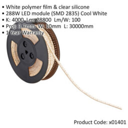 Flexible Ip67 Led Tape Light - 30M Reel - 288W Cool White Leds - Self-Adhesive - thumbnail 2