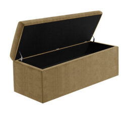 180Cm Large Plain Safar Storage Ottoman Box, Brown Naples Upholstered Deep Storage Ottoman End Of Bed Bench - thumbnail 6