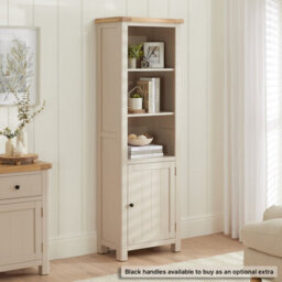 The Furniture Market Marbury Putty Grey Painted Tall Narrow Bookcase With 1 Door Cupboard - thumbnail 4