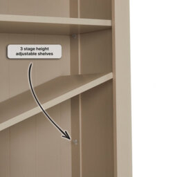 The Furniture Market Marbury Putty Grey Painted Tall Narrow Bookcase With 1 Door Cupboard - thumbnail 5