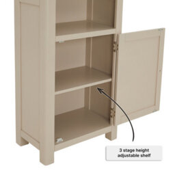 The Furniture Market Marbury Putty Grey Painted Tall Narrow Bookcase With 1 Door Cupboard - thumbnail 6