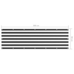 Berkfield Balcony Screen Anthracite And White 90X300 Cm Oxford Fabric - thumbnail 5